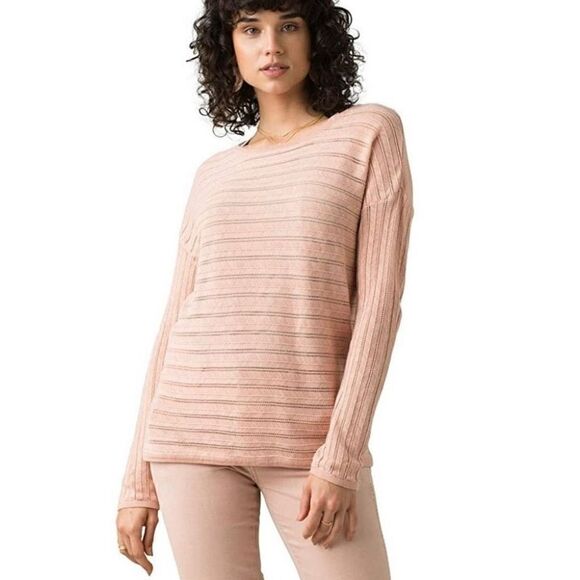 Prana Madeline Sweater Lightweight Knit Champagne Women Medium Organic Cotton - Picture 1 of 9